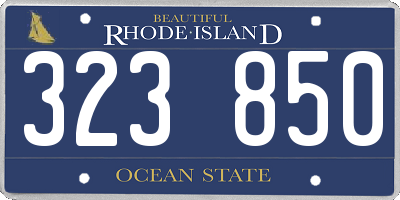 RI license plate 323850