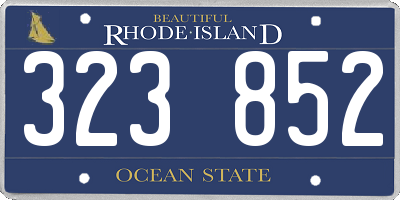 RI license plate 323852