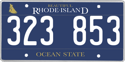 RI license plate 323853