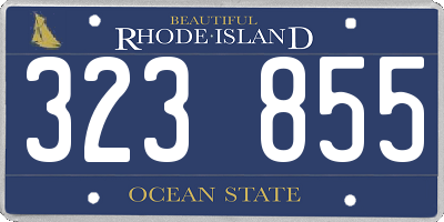 RI license plate 323855