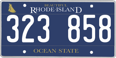 RI license plate 323858
