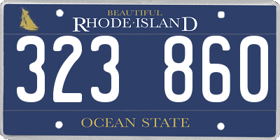RI license plate 323860