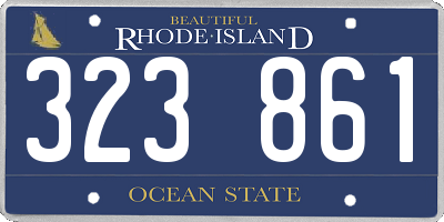 RI license plate 323861