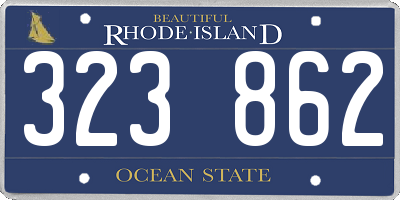 RI license plate 323862