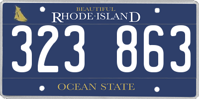 RI license plate 323863