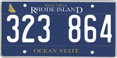 RI license plate 323864