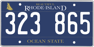 RI license plate 323865