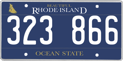 RI license plate 323866