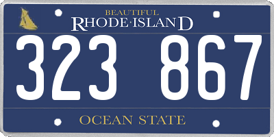 RI license plate 323867