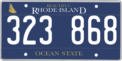 RI license plate 323868