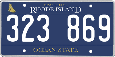 RI license plate 323869