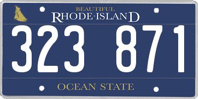 RI license plate 323871