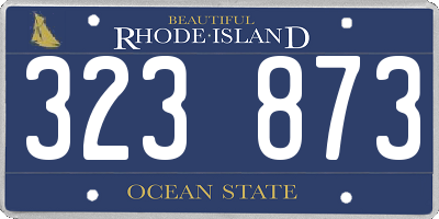 RI license plate 323873
