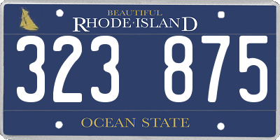 RI license plate 323875