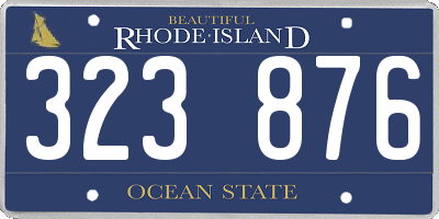 RI license plate 323876