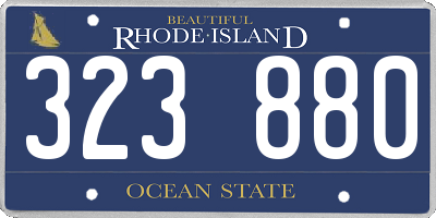 RI license plate 323880