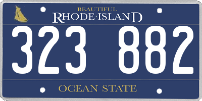 RI license plate 323882