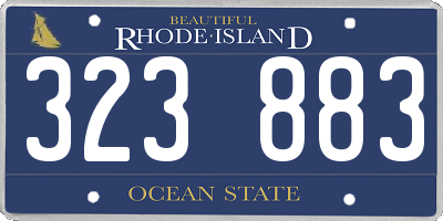 RI license plate 323883