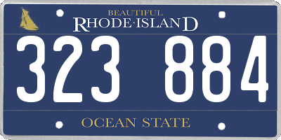 RI license plate 323884