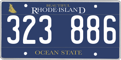 RI license plate 323886