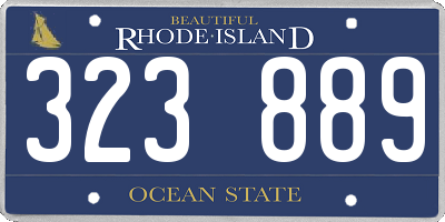 RI license plate 323889
