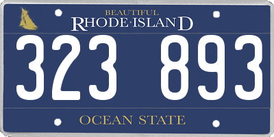 RI license plate 323893
