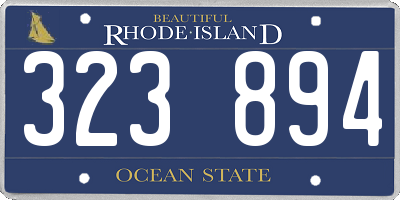 RI license plate 323894