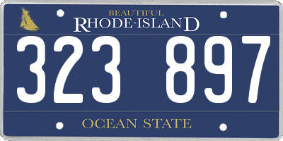 RI license plate 323897