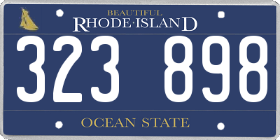 RI license plate 323898