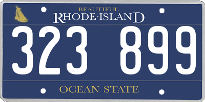 RI license plate 323899