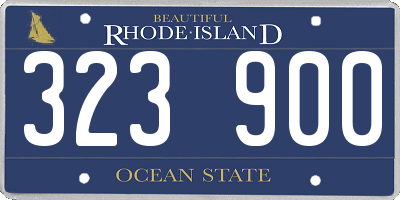 RI license plate 323900