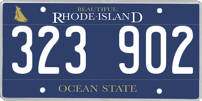 RI license plate 323902