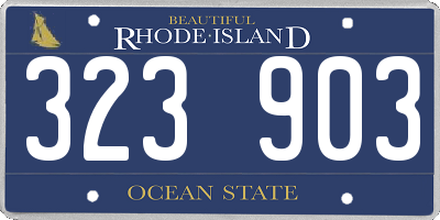 RI license plate 323903