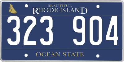 RI license plate 323904