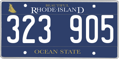 RI license plate 323905