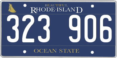 RI license plate 323906