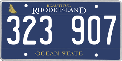 RI license plate 323907