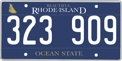 RI license plate 323909