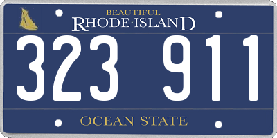 RI license plate 323911
