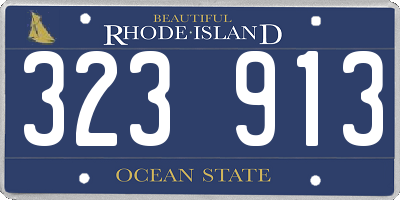RI license plate 323913