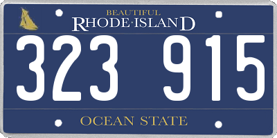 RI license plate 323915