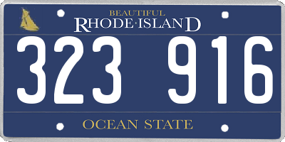 RI license plate 323916