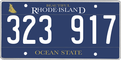 RI license plate 323917