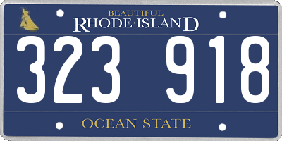 RI license plate 323918