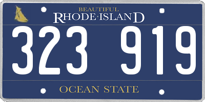 RI license plate 323919