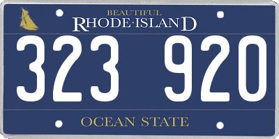 RI license plate 323920