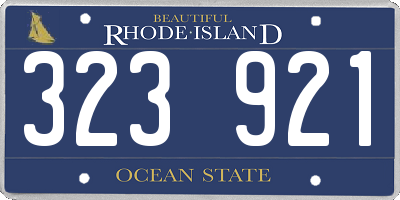 RI license plate 323921