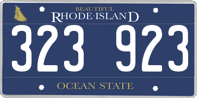 RI license plate 323923