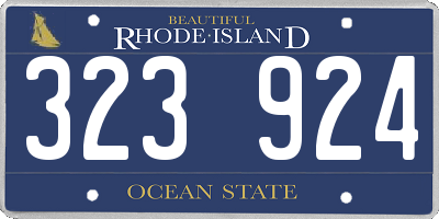 RI license plate 323924