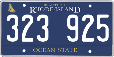 RI license plate 323925